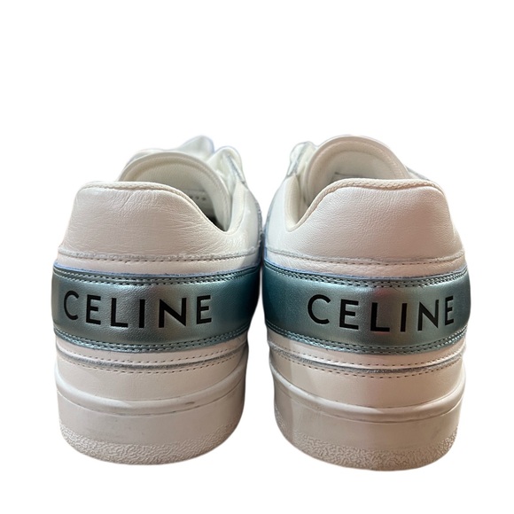 Celine Blue Leather Colorblock Pattern Sneakers - Picture 3 of 9